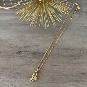 Yves Saint Laurent Gold Filigree Pendant Necklace